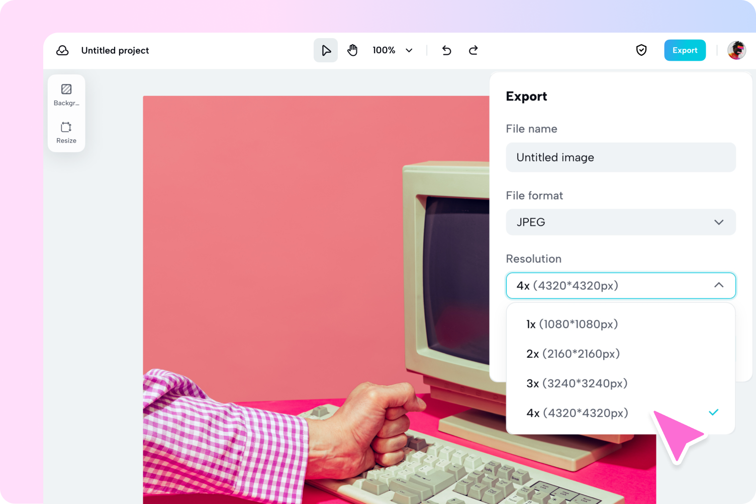 Step 2: Edit and convert JPG to PNG